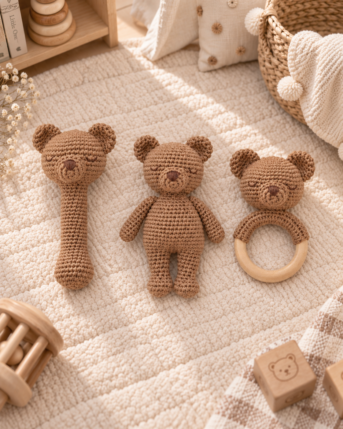 Bjørnesett – Bamse, rangle & biteleke