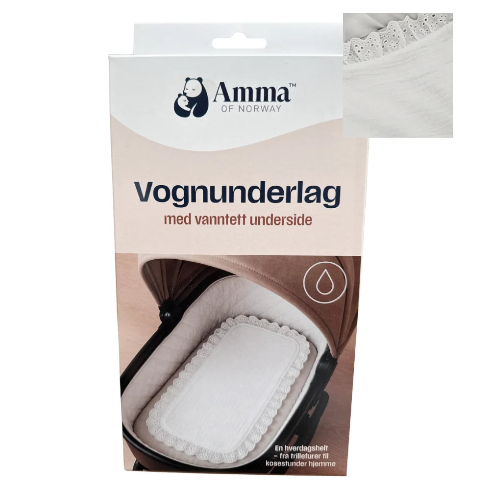 Vanntett vognunderlag - Hvit med blonder